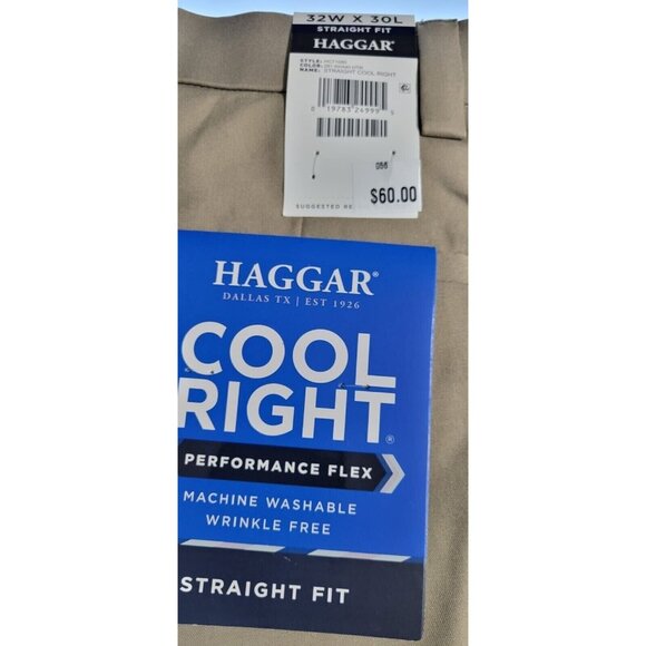 Haggar Mens Performance Comfort Flex Waistband Wrinkle Free Dress Pants Size 32 - Picture 5 of 11